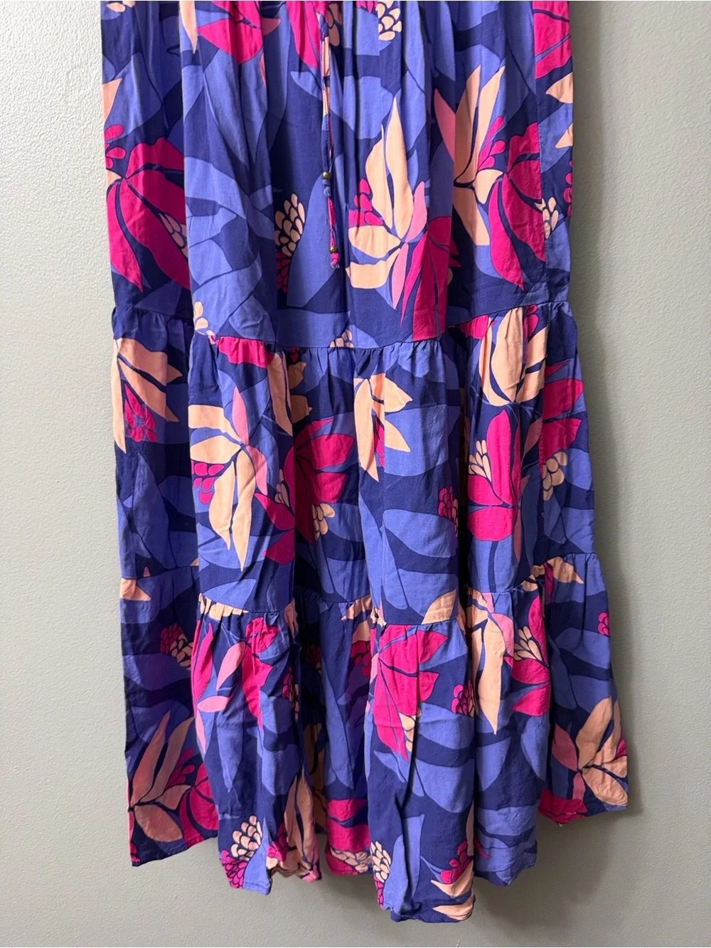 Floral Tiered Dress/Maxi Skirt in Purple and Pink